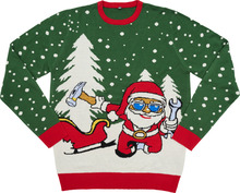 Julegenser med julenisse grønn str. XL